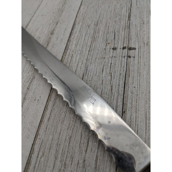 Robinson Knife Co 8” Carving Utility Knife #3 Serrated Wood Handle 12 1/2" Total - Picture 4 of 8
